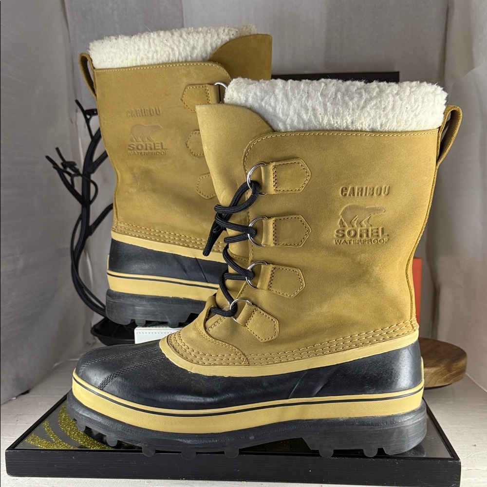 Sorel Caribou Waterproof Boots - Tan and Black